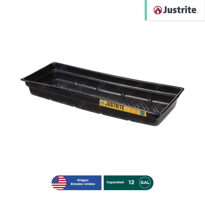 Charola utilitaria para derrames EcoPolyBlend 40.6×116.8×14 cm Justrite 12 Gal