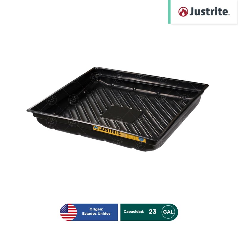 Charola utilitaria para derrames 86.36×96.52×14 cm Justrite 23 Gal