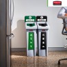 Estación de reciclaje 2 divisiones Slim Jim Rubbermaid 23 Gal