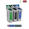 Estación de reciclaje 3 divisiones Slim Jim Rubbermaid 23 Gal