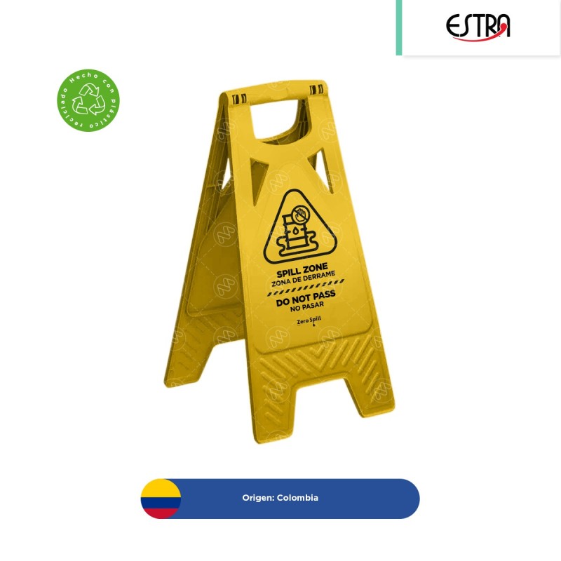 Señal zona peligrosa – derrame Estra