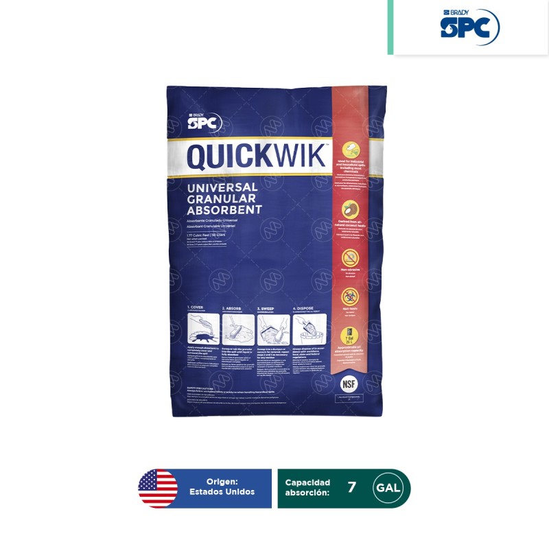 Absorbente granular fibra de coco Quickwik 20 LB – 7 Gal