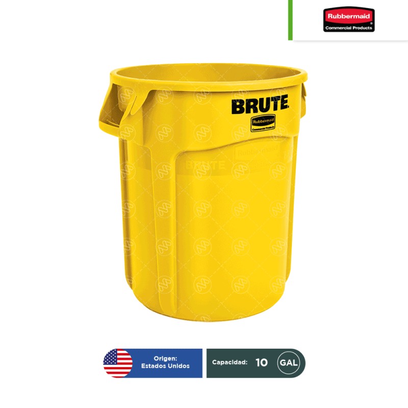 Contenedor redondo Brute sin tapa Rubbermaid 10 Gal