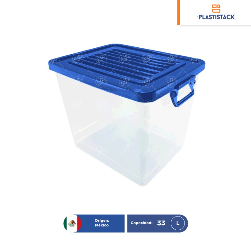 Caja Leo con tapa y asas | 42 x 32 x 32 cm