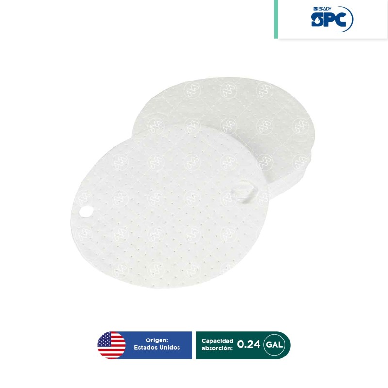 Tapete absorbente cubre tambos c/25 piezas Aceite
