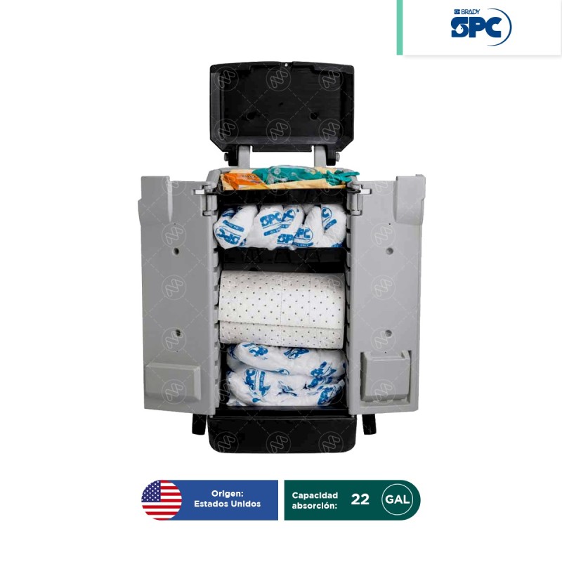 Kit antiderrames móvil Kaddie para aceite y derivados del petróleo SPC absorción 22 Gal