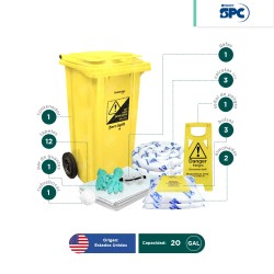 Kit antiderrames móvil para aceite y derivados del petróleo SPC 20 Gal | absorción 16 Gal
