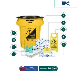 Kit antiderrames para aceite y derivados del petróleo SPC 20 Gal | absorción 16 Gal