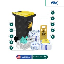Kit antiderrames móvil para aceite y derivados del petróleo SPC 50 Gal | absorción 44 Gal