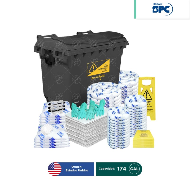 Carro antiderrames móvil para aceite y derivados del petróleo SPC 174 Gal | absorción 131 Gal