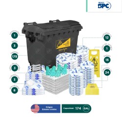 Carro antiderrames móvil para aceite y derivados del petróleo SPC 174 Gal | absorción 131 Gal