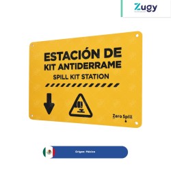 Señal de PVC con leyenda Estación de Kit Antiderrame Zugy