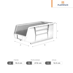 Gaveta de plástico No 05 | 27.6 x 16.2 x 12.5 cm | 10.75? x 6.5? x 5?