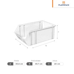 Gaveta de plástico No 09 | 49.7 x 30.8 x 20 cm | 19.75? x 12.33? x 8?
