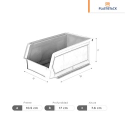 Gaveta de plástico No 02 | 17 x 10.5 x 7 cm | 6.75? x 4? x 2.75?