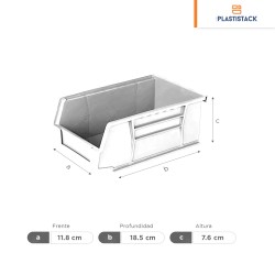Gaveta de plástico No 03 | 18.5 x 11.8 x 7.6 cm | 7.33? x 4.5? x 3?