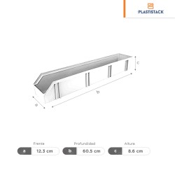 Gaveta de plástico No 12 | 60.5 x 12.3 x 8.6 cm | 23.75? x 4.75? x 3.33?