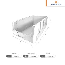 Gaveta de plástico No 14 | 50 x 30 x 20 cm | 19.75? x 11.75? x 8?