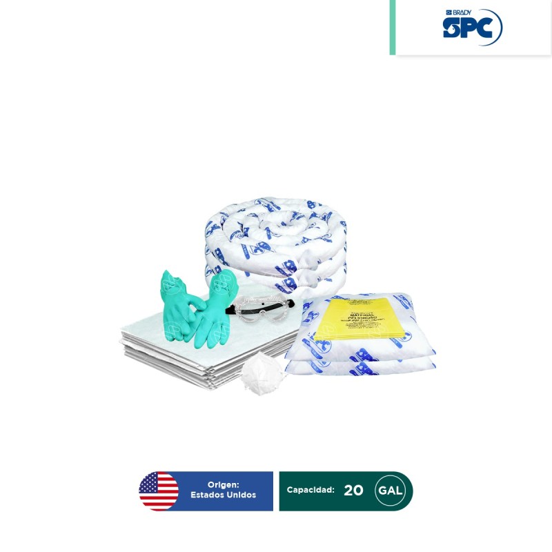 Repuesto para Kit antiderrames móvil para aceite y derivados del petróleo SPC 20 Gal | absorción 16 Gal