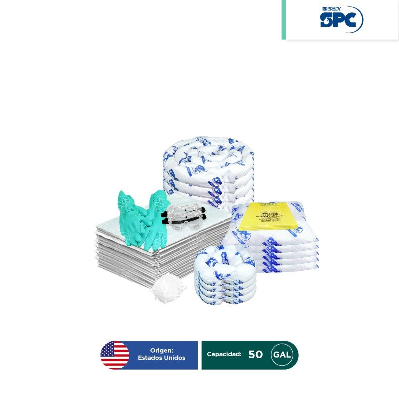 Repuesto para Kit antiderrames móvil para aceite y derivados del petróleo SPC 50 Gal | absorción 44 Gal