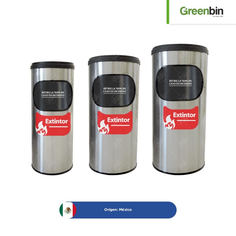 Porta extintor cilíndrico en acero inoxidable Greenbin