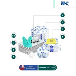 Repuesto para Kit antiderrames móvil para aceite y derivados del petróleo SPC 50 Gal | absorción 44 Gal
