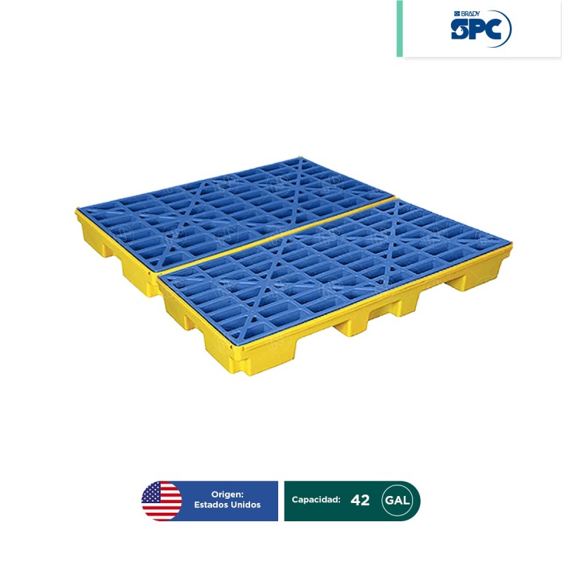 Plataforma antiderrames modular para 4 tambos SPC