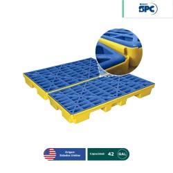 Plataforma antiderrames modular para 4 tambos SPC