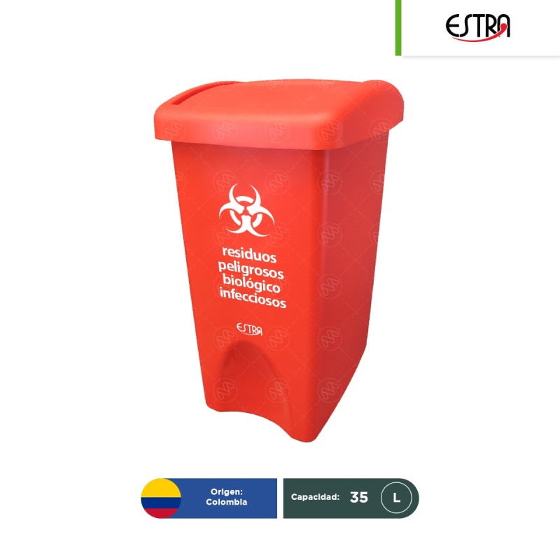 Bote de basura tapa vaivén Estra RPBI 35 L