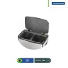 Bote de basura acero inoxidable con pedal tapa cierre lento Octos Tramontina 15 + 15 L
