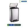 Bote de basura rectangular acero inoxidable con pedal Tramontina 50 L