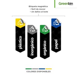 Basurero de acero inoxidable tapa campana doble Greenbin 140 L