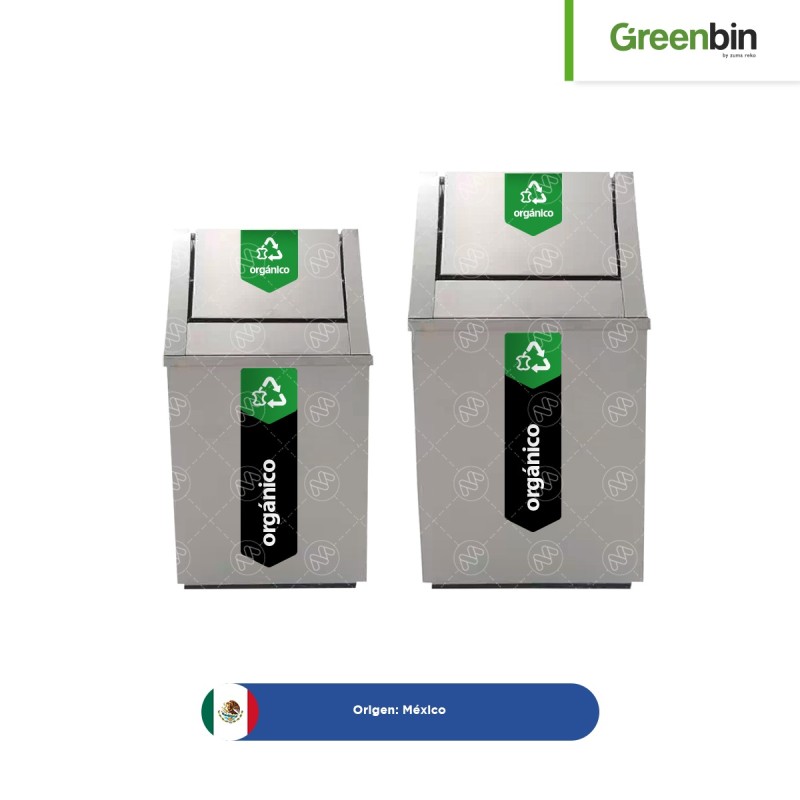 Basurero de acero inoxidable tapa campana Greenbin 45-75 L