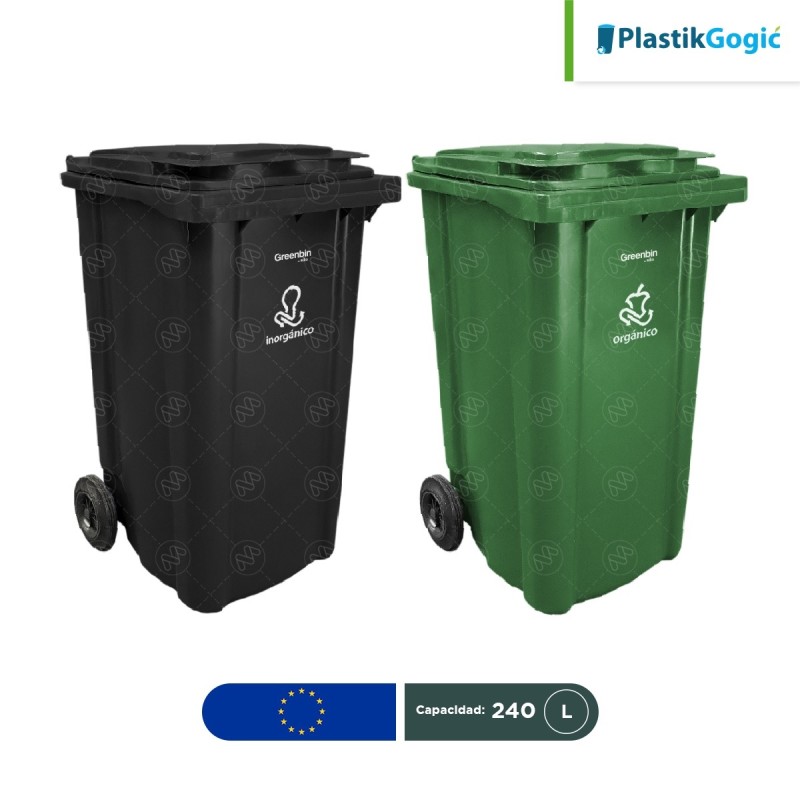 Combo ecológico contenedor de 2 ruedas Plastik Gogic 240 L