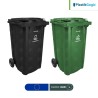 Combo ecológico contenedor de 2 ruedas Plastik Gogic 240 L
