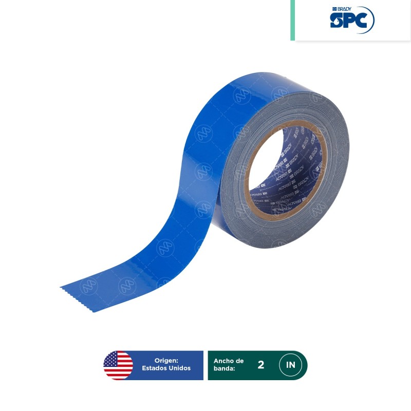 Cinta de seguridad de poliéster sólido Azul ToughStripe SPC 2?x100?