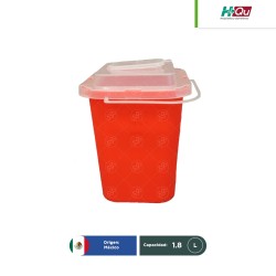 Contenedor rojo para punzocortantes 1.8 L