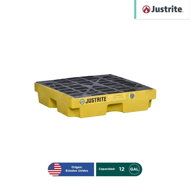 Plataforma antiderrames 1 tambo EcoPolyBlend Justrite 12 Gal
