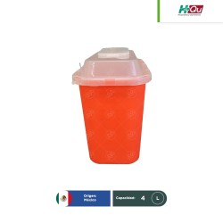 Contenedor rojo para punzocortantes 4 L