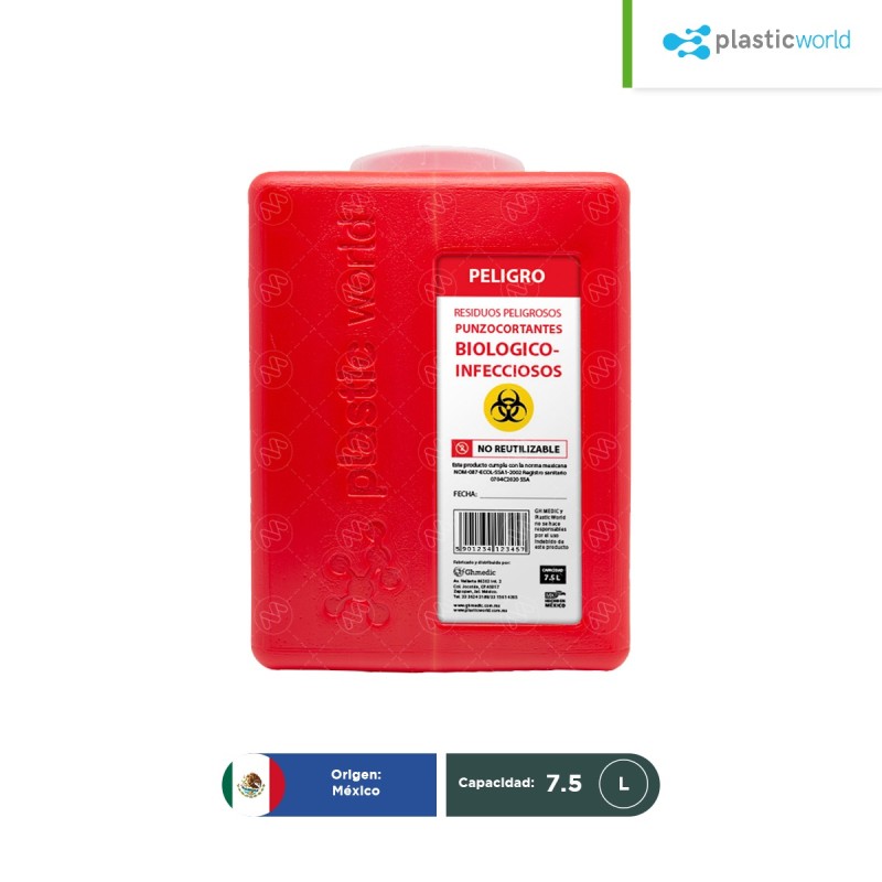 Contenedor para punzocortantes 7.5 L