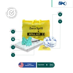 Kit antiderrames portátil para aceite y derivados del petróleo SPC 5 Gal | absorción 5 Gal
