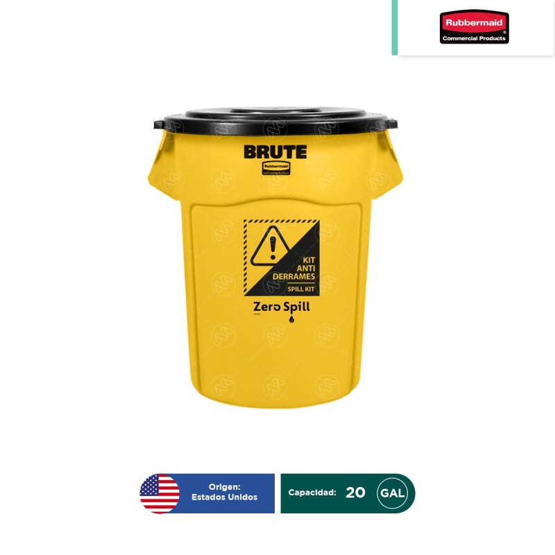 Contenedor redondo Brute con tapa Rubbermaid 20 Gal