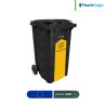 Contenedor con 2 ruedas con identificadores gubernamentales Plastik Gogic 240 L