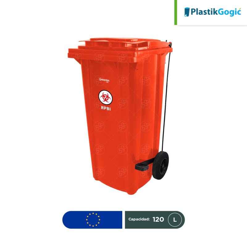 Contenedor con 2 ruedas y pedal Plastik Gogic RPBI 120 L