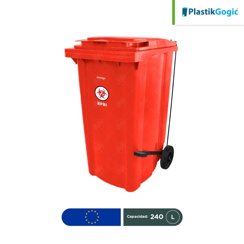 Contenedor con 2 ruedas y pedal Plastik Gogic RPBI 240 L