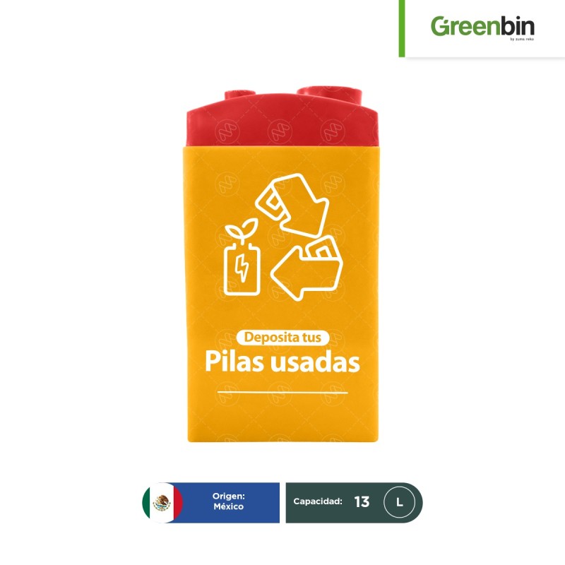Contenedor para pilas usadas Pro-Battery Greenbin 13 L